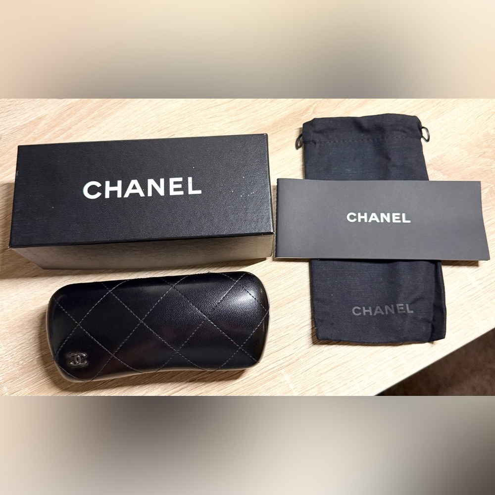 CHANEL Black Glasses Case Set